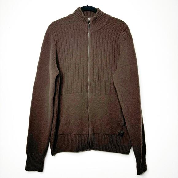 Johnstons of Elgin Other - Johnstons of Elgin Moritz Cashmere Wool Zip Cardigan Sweater Brown Large